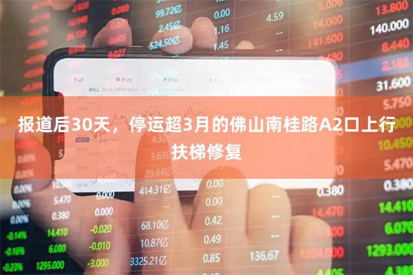 报道后30天，停运超3月的佛山南桂路A2口上行扶梯修复
